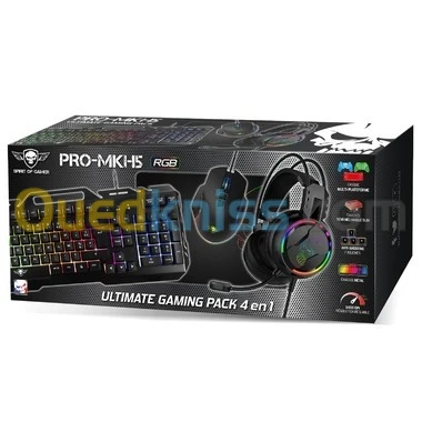 PACK SPIRIT OF GAMER MKH5 ( SOURIS + TAPIS DE SOURIS + CLAVIER + CASQUE )