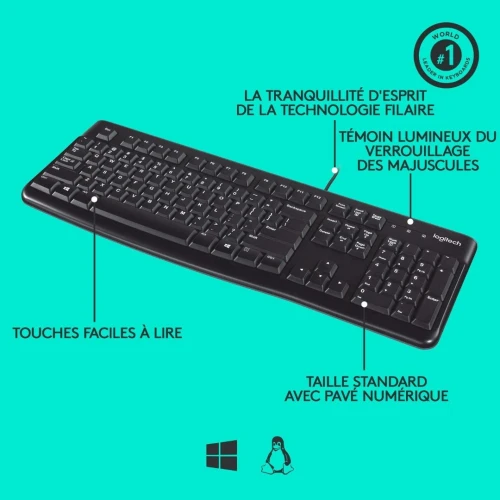 CLAVIER LOGITECH K120 AVEC FIL