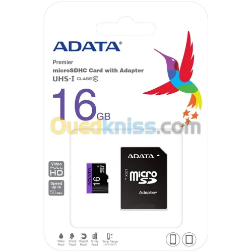 CARTE MEMOIRE ADATA 16 GB CLASS 10