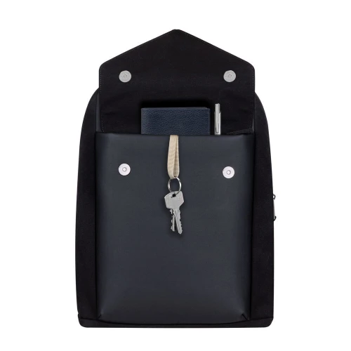 SAC A DOS RIVACASE 8524 BLACK CANVAS 14"
