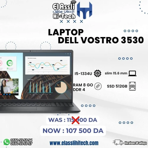 Laptop DELL VOSTRO 3530 | I5-1334U | 8GB | 512 SSD | 15.6''