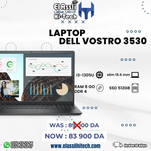 Laptop DELL VOSTRO 3530 | I3-1305U | 8GB | 512 SSD | 15.6''