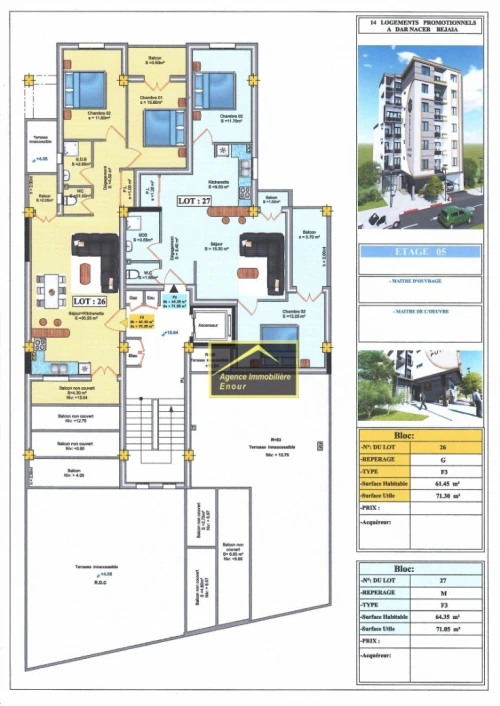 Vente Appartement F3 F5 Béjaïa Bejaia