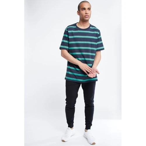Pull & Bear Tee Shirt Homme - Bleu à Rayure