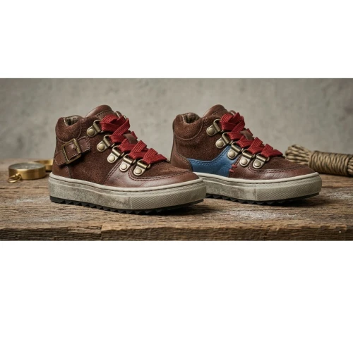 Vertbaudet Basket Montante Enfant, Cuir Nubuck, Escapade, Marron, Produit d'Origine