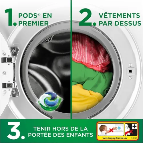 Pack Économique de 40 Capsules Ariel  Lessive machine à Laver, Active Odor Defense, Produit d'Origine