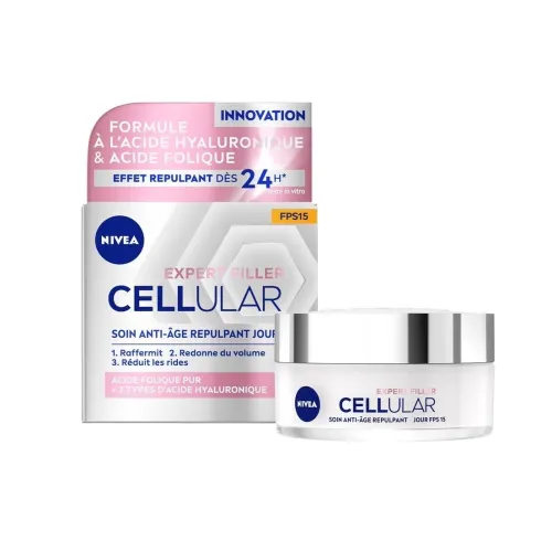 Soin Anti- Age Nivea Repulpant Jour, Cellular Expert Filler, Raffermissant Pour Peaux Mature, 50 ml, Produit d'Origine