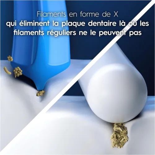 Oral B Pro Pack de 04 Brossettes Tête de rechange, Cross Action, Produit d'Origine
