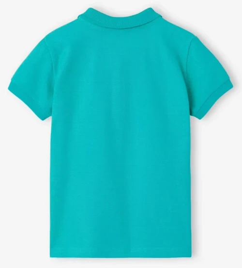 Vertbaudet Polo Garçon Manches Courtes, Broderie Poitrine, Vert Émeraude, Produit Original