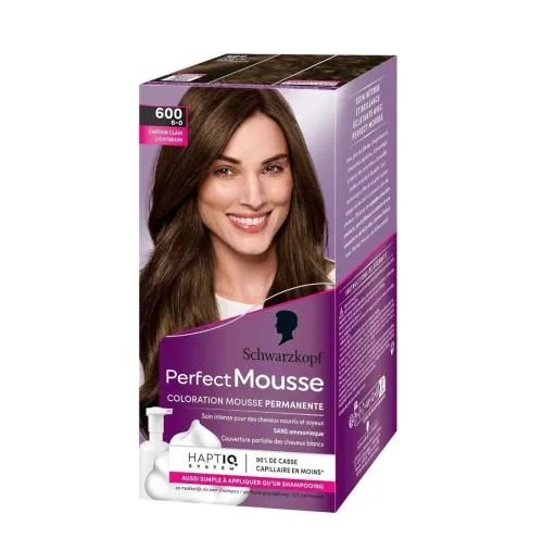 01 Coloration Cheveux Schwarzkopf Perfect Mousse Au Choix, Longue Durée -  Acajou 586 / Châtain Chocolat 465 / Châtain clair 600 / Noisette 668 / Blond 800, Produit d'Origine