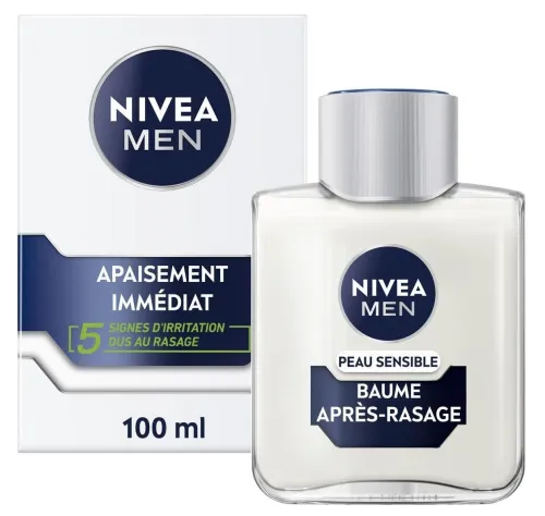 Baume Nivea Men Après Rasage - Pour peaux sensibles Enrichi en Camomille & Hamamélis Original 100 ml