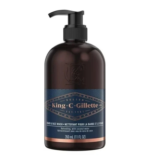 Soin Nettoyant Pour Barbe et Visage, King . C . Gillette, Produit Original,  350 ml