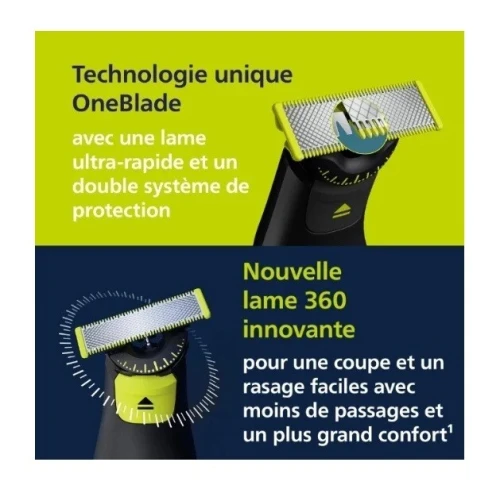 Philips Tondeuse et Rasoir à Barbe Électrique 5 en 1 OneBlade 360, Produit d'Origine