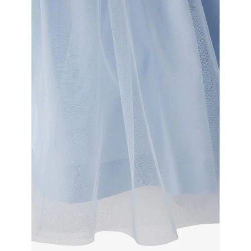 Vertbaudet Robe de Cérémonie Fille en Satin et Tulle - Bleu