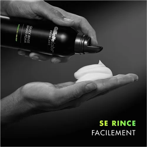 Gillette Labs Mousse À Raser Pour Un Rinçage Rapide, Skin Care, Produit Original, 240 ml