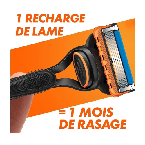 Gillette Pack Rasoir Homme Fusion 5 Lames + 02 Recharges, Produit d'Origine