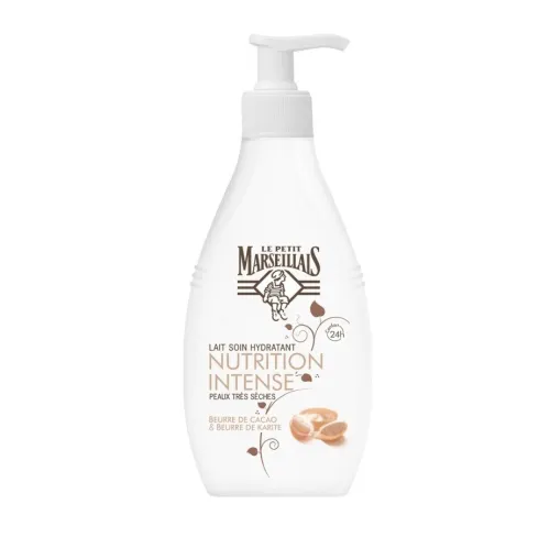 01 Lait Soin Hydratant  XXL Au Choix Le Petit Marseillais, Réparation / Nutrition Intense / Noix de Coco / Nutrition Beurre de Karité & Amande Douce, 400 ml, Produit d'Origine