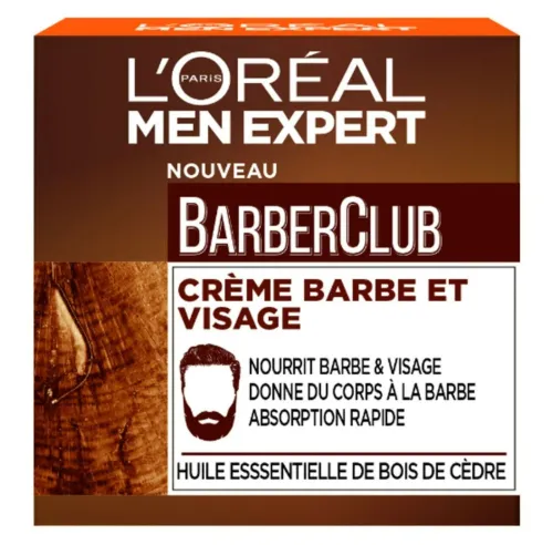 L'Oreal Men Expert Crème Nourrissante, Barbe & Visage, Barber Club, Produit Original,  50 Ml