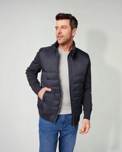 Doudoune Livergy Homme Hybride Bi-Matière  Légère Chaude et Décontractée Produit Original  Bleu