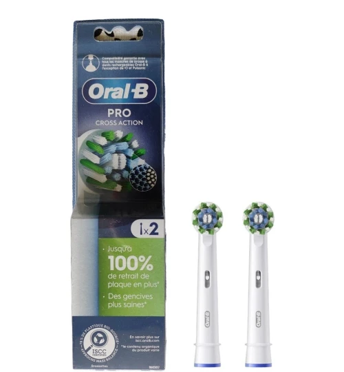01 Pack Oral B Pro de 02 Brossettes Tête de rechange Au Choix, Cross Action, 3D White, Sensitive Clean, Frozen ou Spider man,  Produit d'Origine