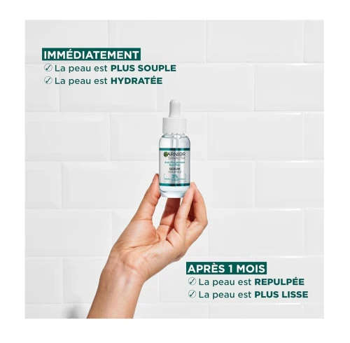 Super Sérum Garnier Repulpant, Hydratation Intense 24h,  Acide Hyaluronique & Aloe Vera, 30 ml, Produit d'Origine