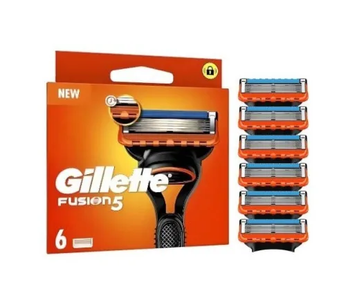 Gillette Pack de 06  Recharges de Rasoir Homme, Fusion 5 Lames, Produit d'Origine