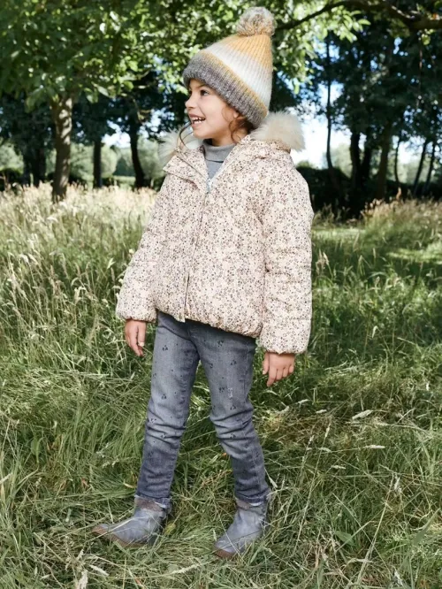 Vertbaudet Jean Fille, Droit Effet Usés, Gris, Produit Original