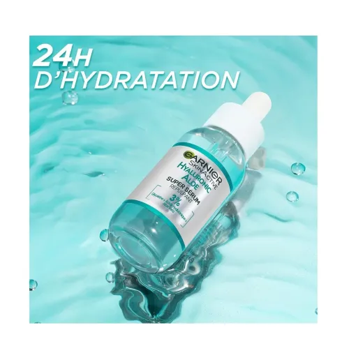 Super Sérum Garnier Repulpant, Hydratation Intense 24h,  Acide Hyaluronique & Aloe Vera, 30 ml, Produit d'Origine