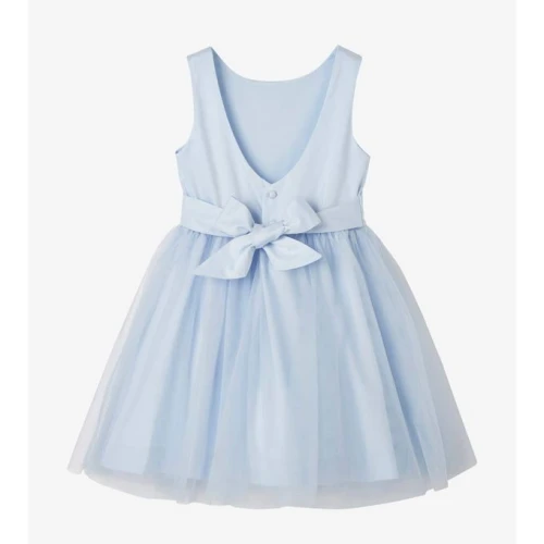 Vertbaudet Robe de Cérémonie Fille en Satin et Tulle - Bleu