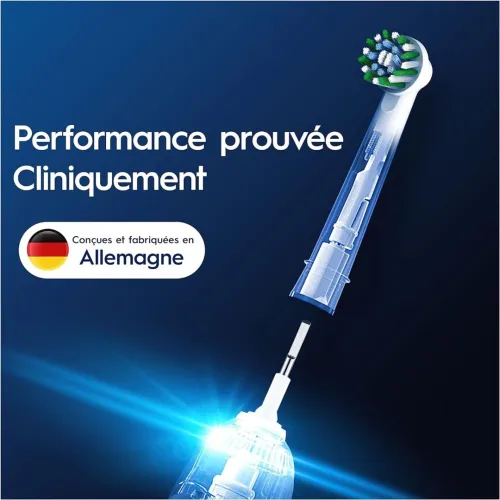 Oral B Pro Pack de 04 Brossettes Tête de rechange, Cross Action, Produit d'Origine
