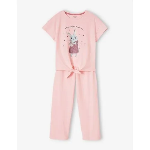 Vertbaudet Pyjama Large Fille- Joli Lapin - Rose