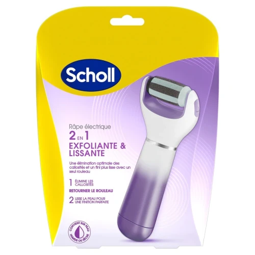 Scholl Râpe Électrique Pieds - 2 en 1 Exfoliante & Lissante, Produit d'Origine