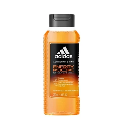 01Gel Douche Adidas Au Choix 3 en 1 ,Corps, Cheveux & Visage, After Sport / Active Start / Power Booster / Cool Down / Champions League /   Energy kick /Energy Kick Citron, 250 ml,  Produit d'Origine
