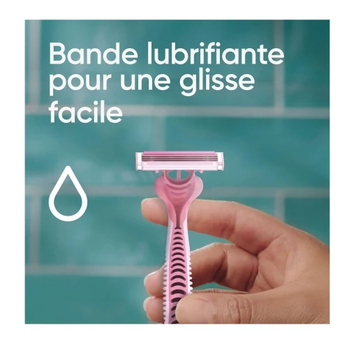 Pack de 04 Rasoirs Jetables Femmes Gillette Venus Simply 3 Lames, Bande Lubrifiante et Tête pivotante, Produit d'Origine