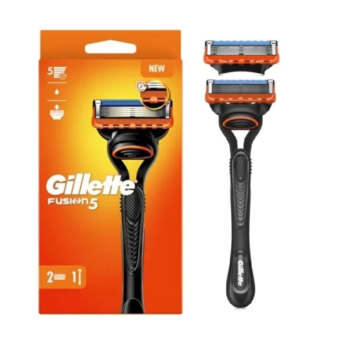 Gillette Pack Rasoir Homme Fusion 5 Lames + 02 Recharges, Produit d'Origine