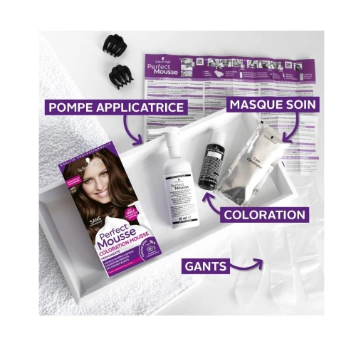 01 Coloration Cheveux Schwarzkopf Perfect Mousse Au Choix, Longue Durée -  Acajou 586 / Châtain Chocolat 465 / Châtain clair 600 / Noisette 668 / Blond 800, Produit d'Origine