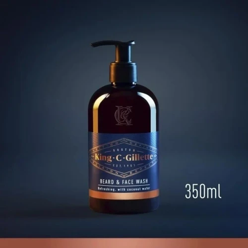 Soin Nettoyant Pour Barbe et Visage, King . C . Gillette, Produit Original,  350 ml