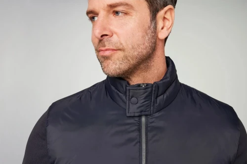 Doudoune Livergy Homme Hybride Bi-Matière  Légère Chaude et Décontractée Produit Original  Bleu