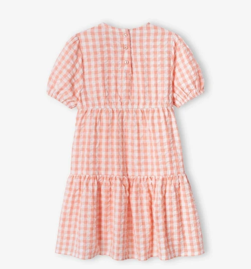Vertbaudet Robe Fille à Volant, Manches Courtes 3/4, Rose, Produit Original
