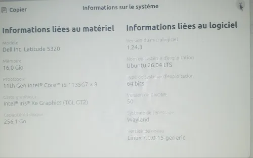 Dell Inc. Latitude 5320 ssd i5 11 generation avec la cart sim (puce)