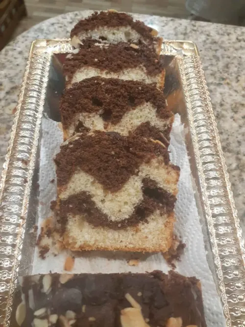 cake marbré au chocolat noir