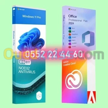 Microsoft office 2021-24 / WINDOWS 10-11 PRO / antivirus ESET / ADOBE CREATIVE CLOUD 