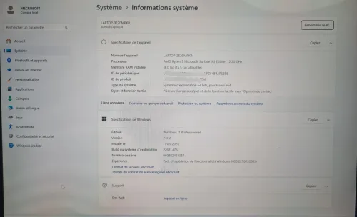 Laptop Ryzen 5 2.20 ghz (Microsoft)