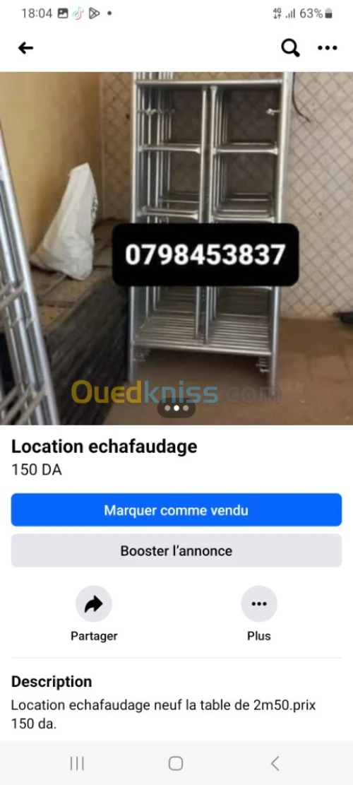 Location echafaudage