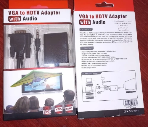 Adaptateur VGA vers HDTV (HDMI) avec Audio  Full HD 1080p
