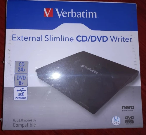 Graveur externe CD/DVD Verbatim Slimline USB  Neuf scellé Portable et puissant !