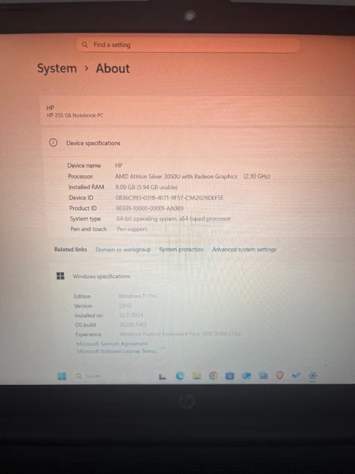 Ordinateur portable / pc hp255 g8