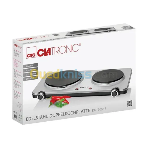 PLAQUE DE CUISSON CLATRONIC 2500W INOX DKP3668