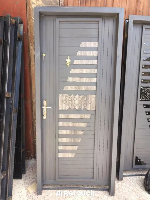 Porte D'Entrée 1M En Fer Avec Plaque Inox