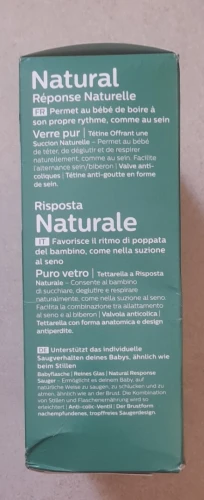 Pack 02 Biberons à Réponse Naturelle 240 Ml en Verre AVENT Philips